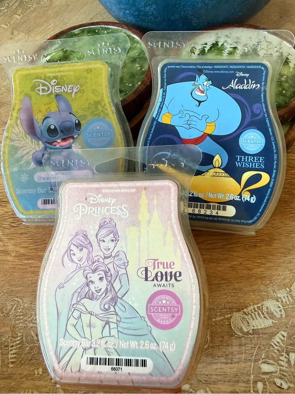 3 Scentsy Stitch Experiment 626 Aladdin Princess True Love Wax Bars Disney Lot